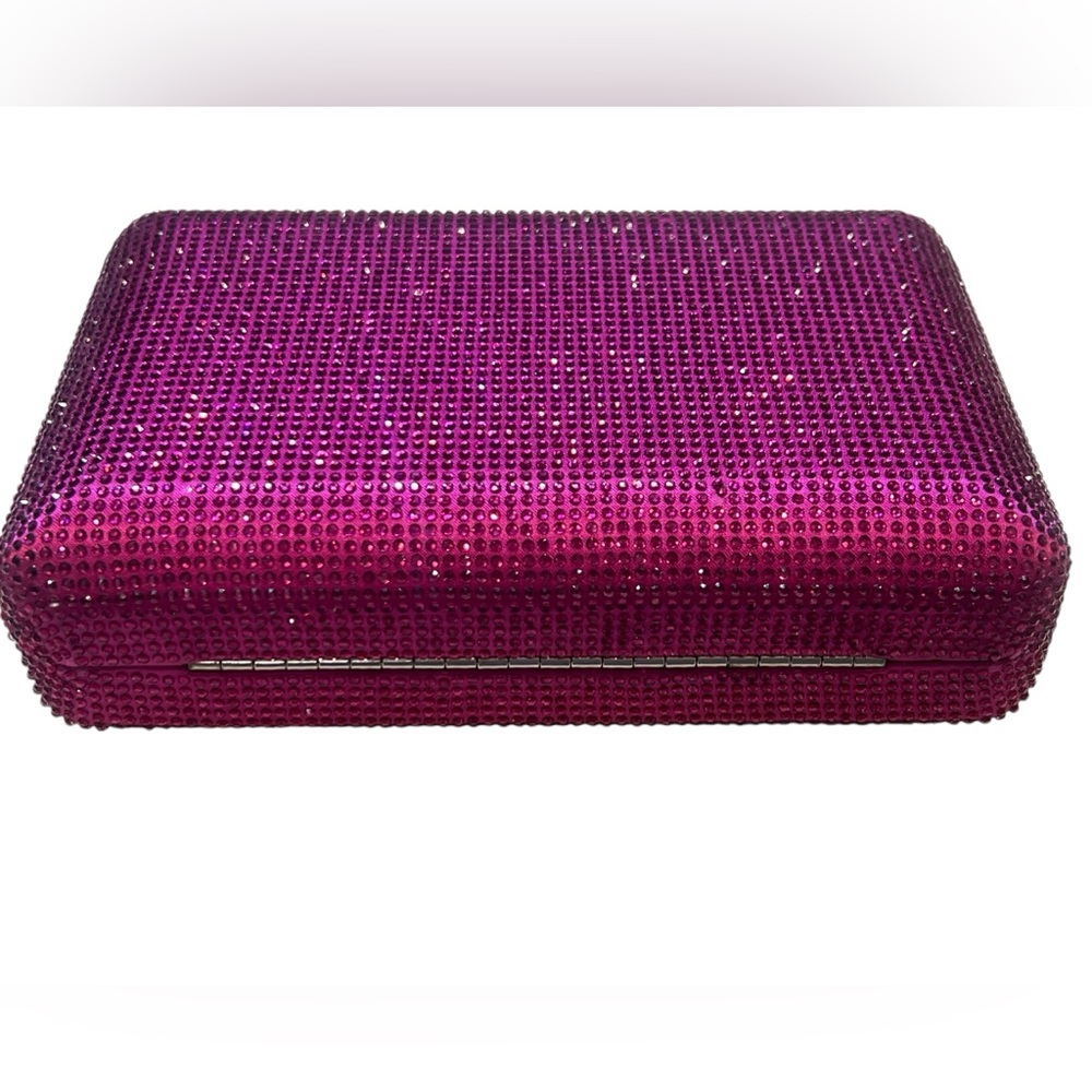 Sparkling Pink Clutch with few missing stones & scraped on one corner visible